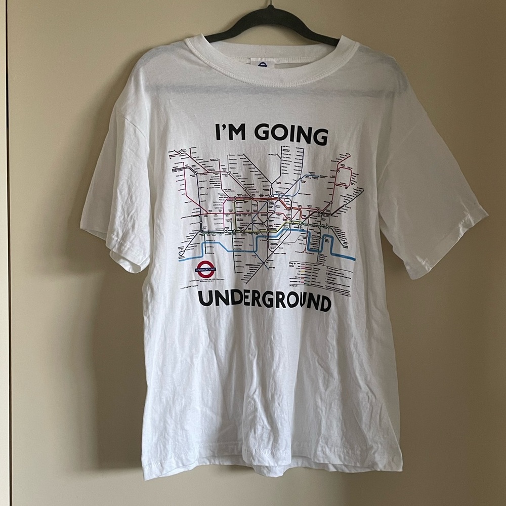 London Underground | Mens Lg | White Graphic Tee | New